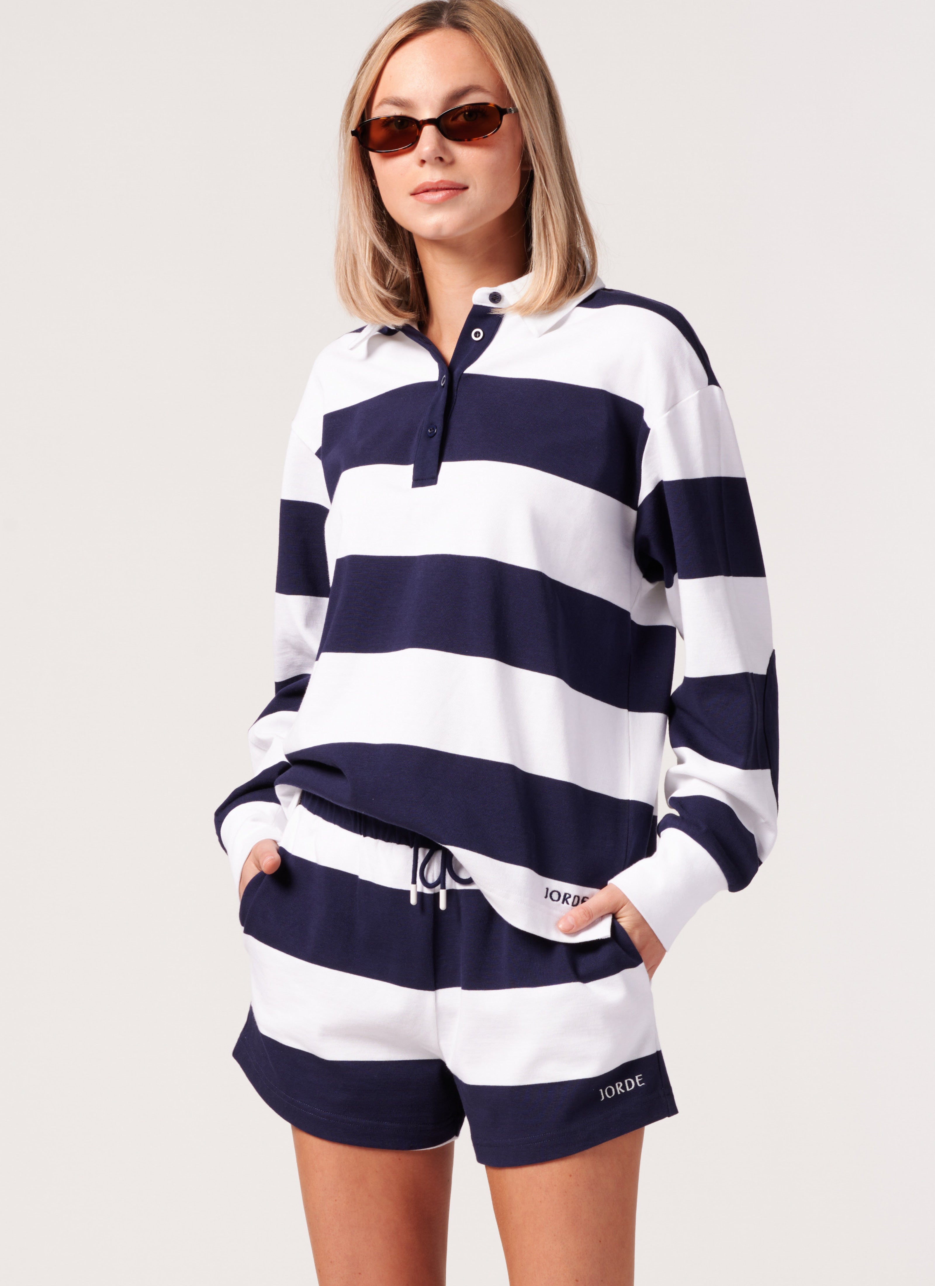 Andie Rugby Short in Sailor Stripe