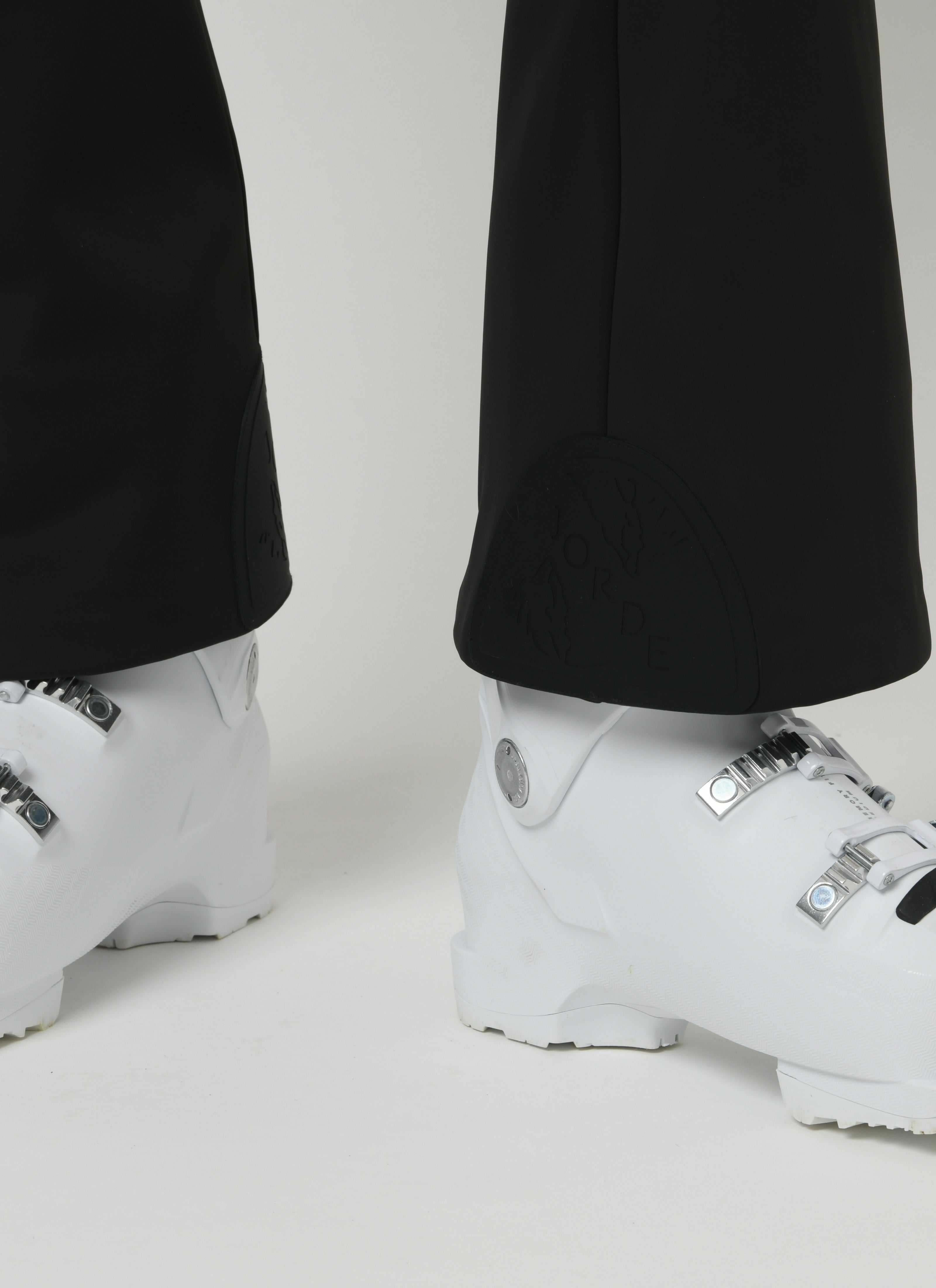 Women's Black ski Pants with ankle patch