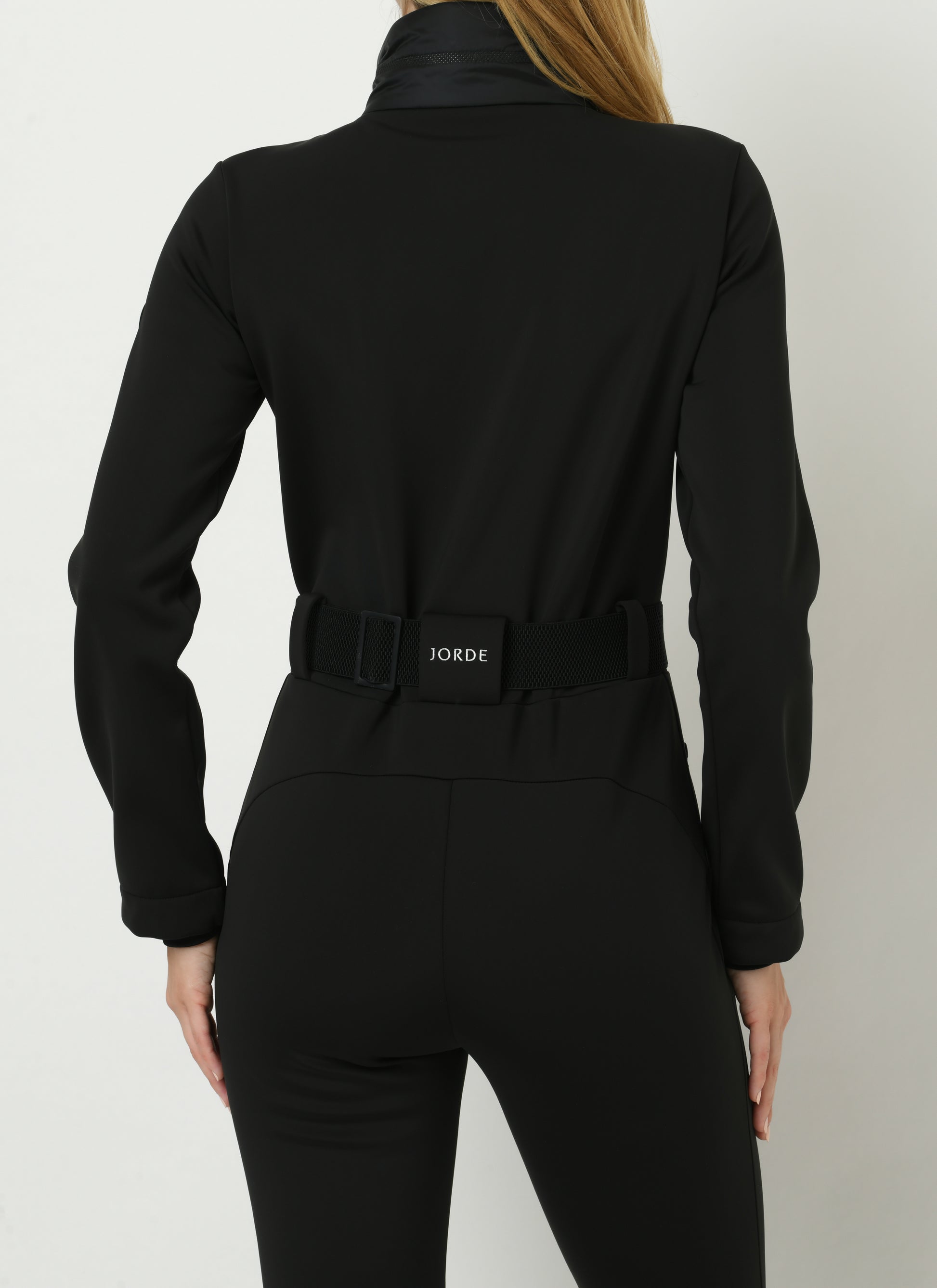 Black one piece women's apres ski suit