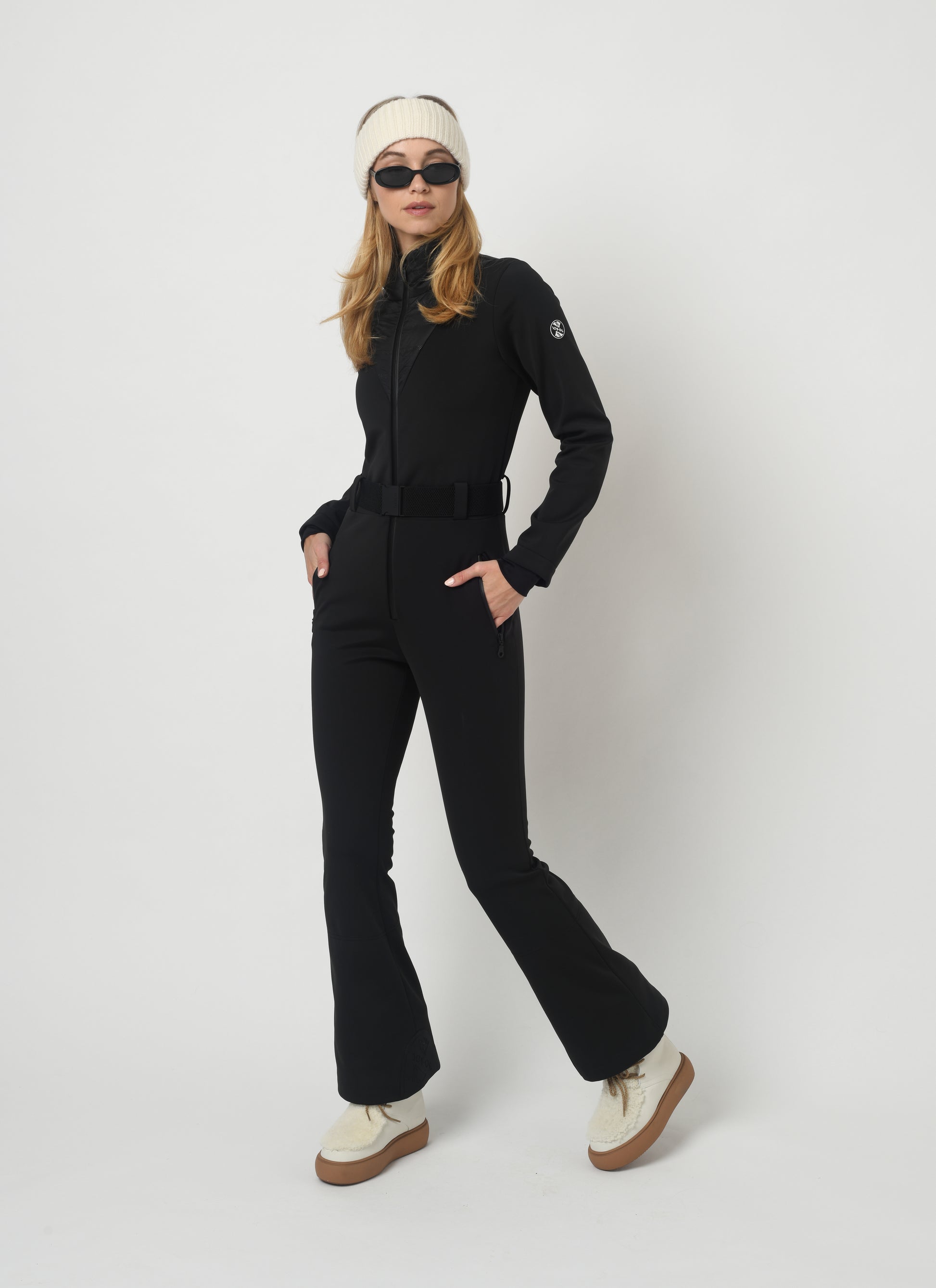 Black one piece women's ski suit