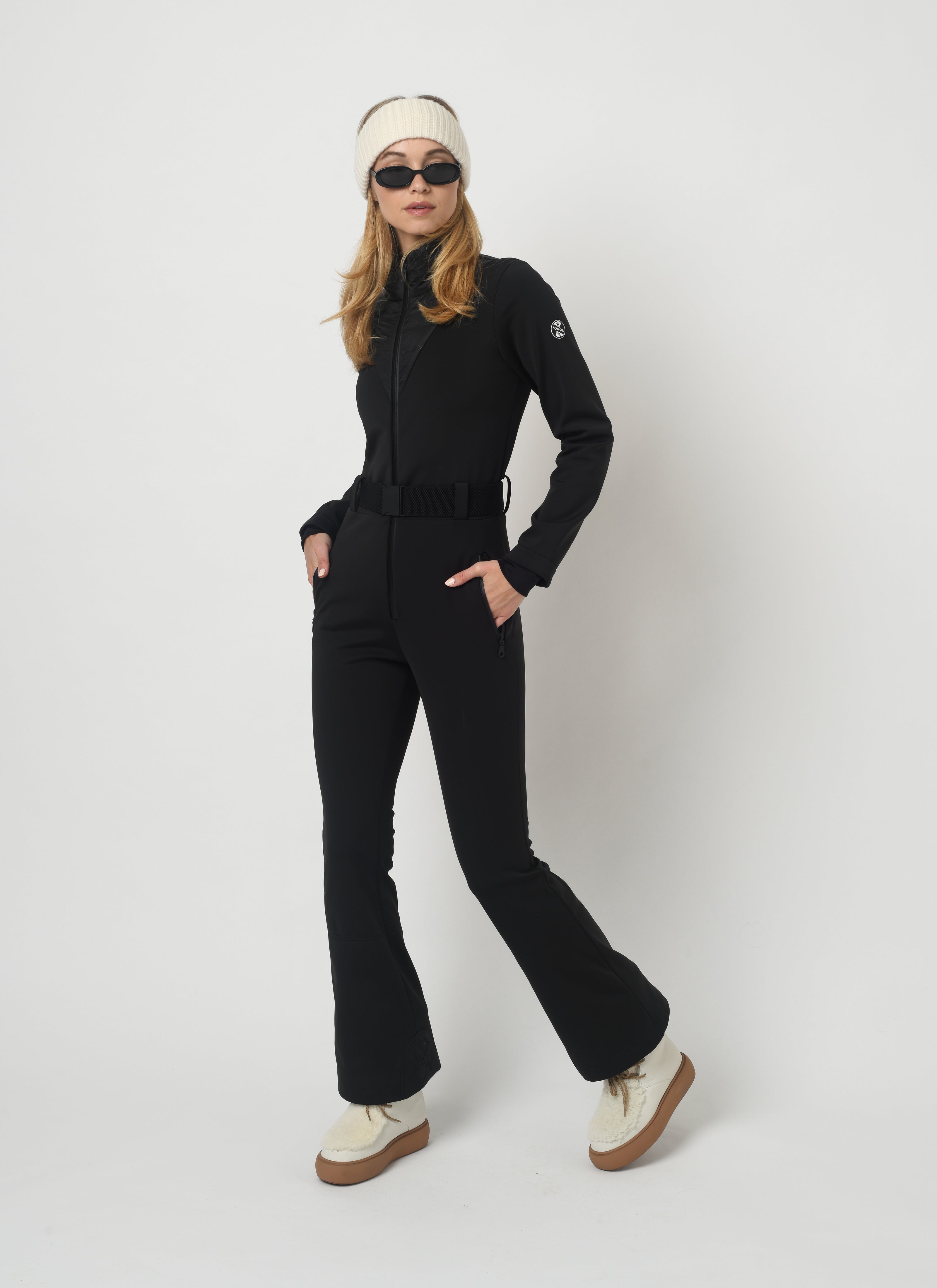 Black one piece women's ski suit