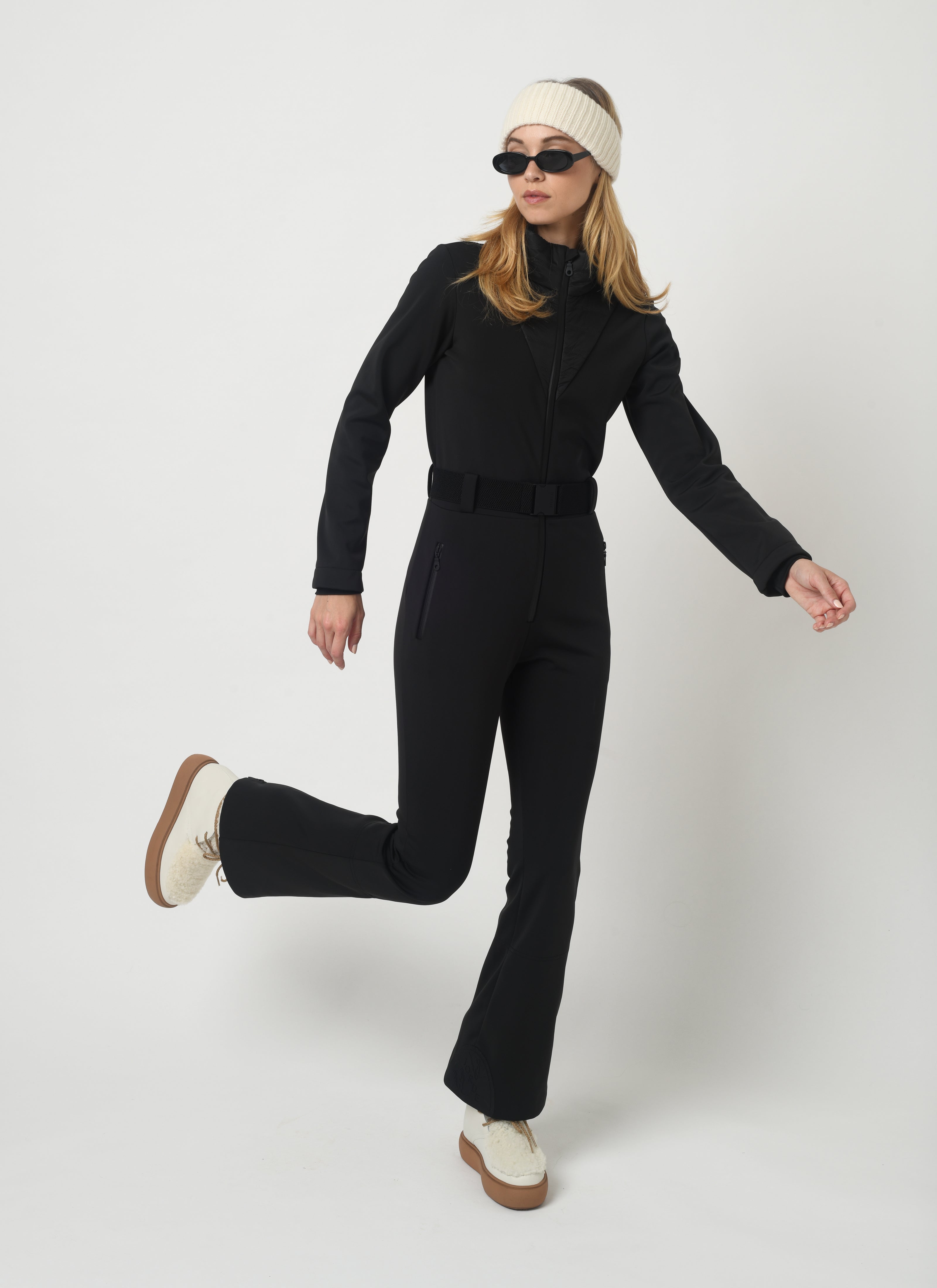 Black one piece women's ski suit